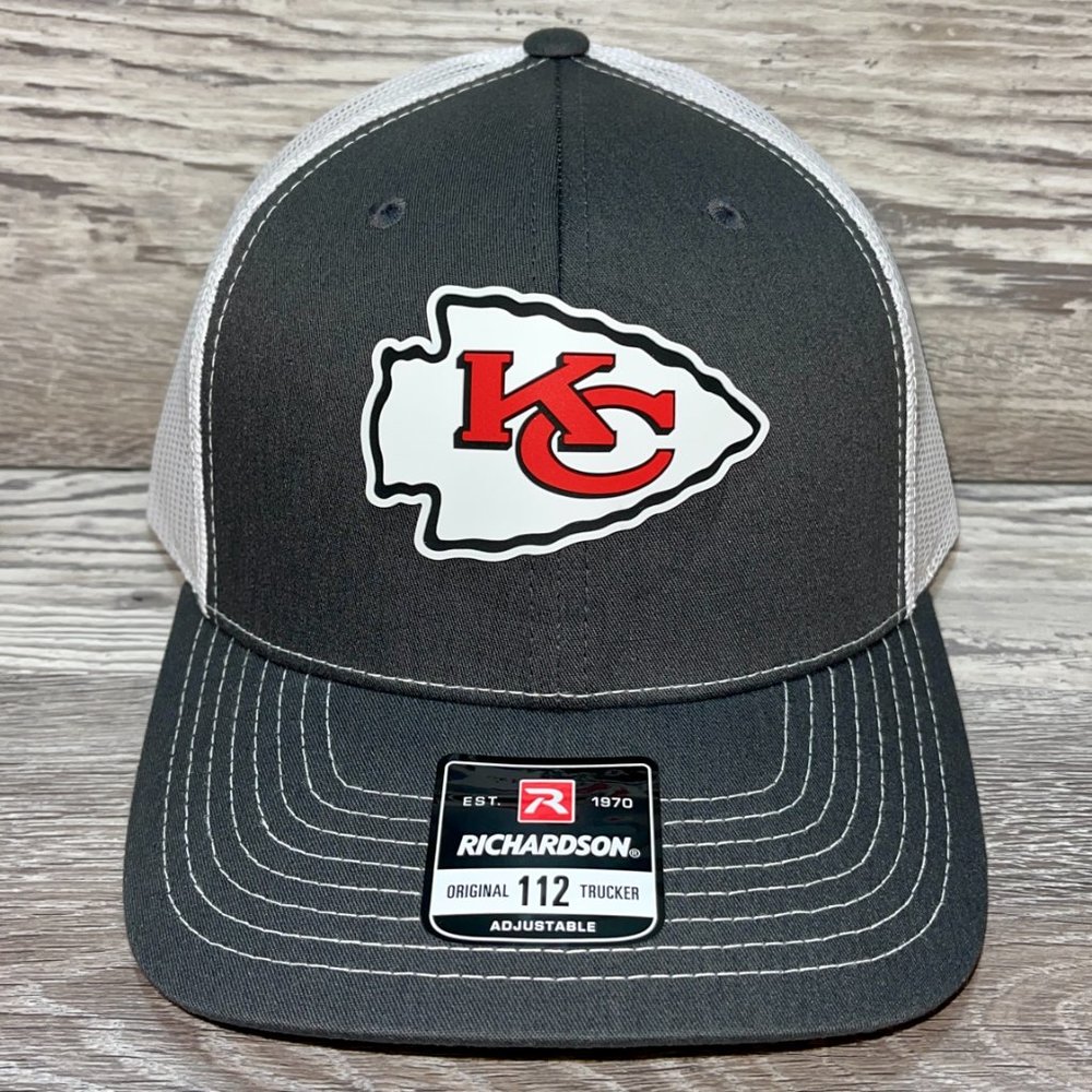 Kansas City Chiefs 3D Patch Snapback Trucker Hat- Charcoal/ White